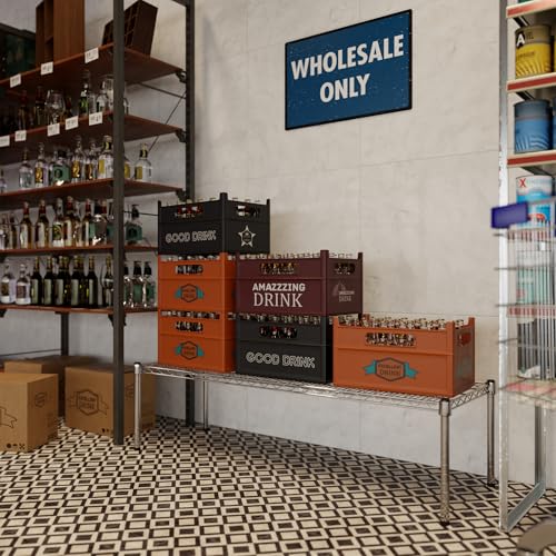 18" Deep x 54" Wide x 14" Height Wire Shelving Kit | 1-Tier | NSF Commercial Storage Rack Unit - size: 18" Deep x 54" Wide