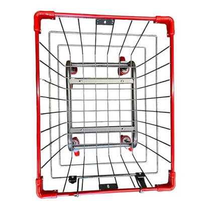 U HANDDLE Grocery & Laundry CART 1.5 Bushel (Gunpowder Metal) Red, Blue Trim (Red) - color: Red