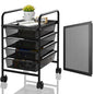 4-Tier Utility Cart with 4 Drawers, Rolling Utility Cart with 2 Lockable Caster Wheels, Multipurpose Mobile Rolling Drawer Cart for Office Bathroom Kitchen, Transparent Black - size: Black, 4-Tier