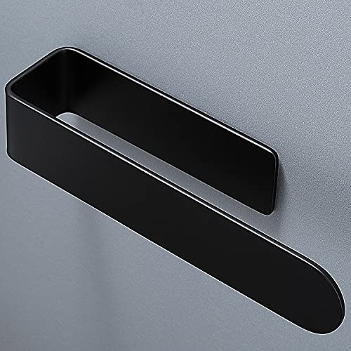 Taozun Hand Towel Holder Black - Self Adhesive Towel Bar Stainless Steel | Strong Sticky, Rustproof, Compact 7.9 inch, Perfect for Bathroom/Kitchen/Renter/Apartment/RV, No Drill, Without Damaging Wall - color: Black, size: 8-inch