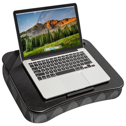 LAPGEAR Designer Lap Desk – Gray Argyle, 2-Pack with Storage Basket - color: Gray Argyle, size: 2-Pack + Basket