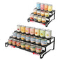 Attelite 3 Tier Expandable Can Rack Organizer for Pantry, Adjustable 13"-21" Metal Soda Can Organizer, Pantry Organization Canned Food Storage Holder for Kitchen Cabinet Countertop, Black 1Pack - size: 3tier*1pack
