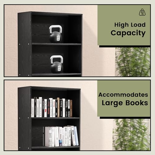 GRUSIGN 71" Tall 6-Tier Bookshelf, Large Open Display Bookcase with Ample Storage, Floor Standing Book Shelf for Living Room, Home Office, Bed Room, Black - color: Black