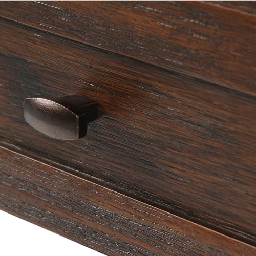SIMPLIHOME Warm Shaker End Table - 20" Wide x 20" High Solid Wood Side Table in Distressed Charcoal Brown, Transitional Accent Table for Living Room with Drawer, Open Shelf and Square Tapered Legs - color: Distressed Charcoal Brown, size: 20 inch, style: