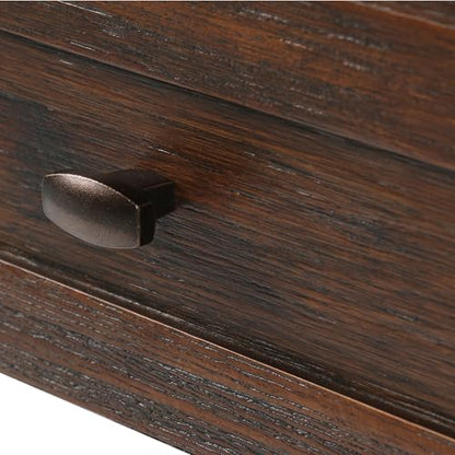 SIMPLIHOME Warm Shaker End Table - 20" Wide x 20" High Solid Wood Side Table in Distressed Charcoal Brown, Transitional Accent Table for Living Room with Drawer, Open Shelf and Square Tapered Legs - color: Distressed Charcoal Brown, size: 20 inch, style: