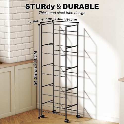 3D Printer Filament Storage Rack with Wheels, 5-Tier Rolling Spool Holder Stand Cart, Holds up to 60x1kg Spools, Heavy Duty Metal Filaments Organizer Shelf for Printing Studio Office Workshop