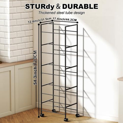 3D Printer Filament Storage Rack with Wheels, 5-Tier Rolling Spool Holder Stand Cart, Holds up to 60x1kg Spools, Heavy Duty Metal Filaments Organizer Shelf for Printing Studio Office Workshop