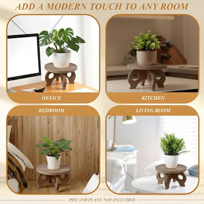 3 Pcs Wooden Plant Stand Indoor 8/9/11",Walnut Color,Low - color: Walnut Color