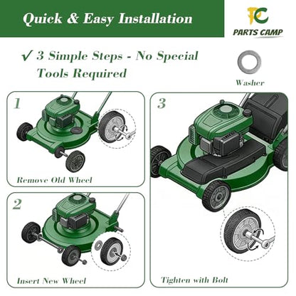 Parts Camp 10" Plastic Wheel Replacement for Oregon 72-110, 2 Pack Universal Wheels for Hand Truck, Lawn Mower, Utility Cart, Radio Flyer Wagon, Lawn Sprayer, Trash Can and BBQ Grill - size: 10-inch
