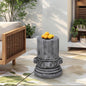 Stone Side Table,Round Faux Marble Side Table,Modern Small Stone End Table for Balcony, Tree Stump Garden Stool DrumTable Indoor and Outdoor (Gray-14.4"-2) - color: Gray-14.4"-2