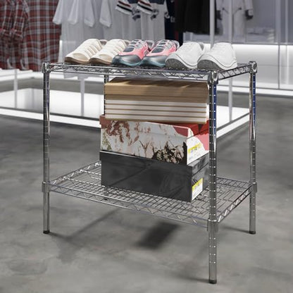 18" Deep x 30" Wide x 27" Height Wire Shelving Kit | 2-Tier | NSF Commercial Storage Rack Unit - size: 18" Deep x 30" Wide