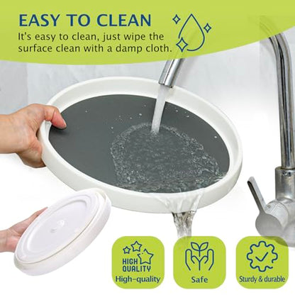 Lazy Susan Turntable, Set of 4, 12 Inch Non-Skid Lazy Susan Organizer for Cabinet, Pantry Organization, Kitchen Storage, Bathroom Sink Cabinet, Refrigerator, Countertop, Spice Rack (4 Pack 12 in) - size: Grey 12 In 4 Pack
