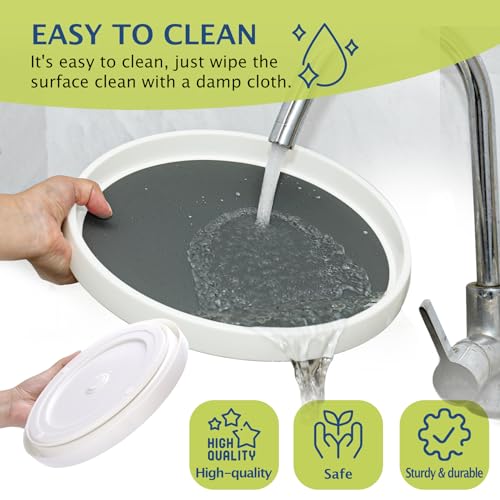 Set of 6, 12 Inch Non-Skid Lazy Susan Turntable, Lazy Susan Organizer for Cabinet, Pantry Organization, Kitchen Storage, Bathroom Sink Cabinet, Refrigerator, Countertop, Spice Rack (6 Pack 12 in) - size: Grey 12 In 6 Pack