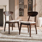 Furniture of America Nazaen V Mid-Century Modern Solid Wood 21.5-inch Side Chairs with Semi-Handmade, Perfect Round Radius and Upholstered Seat for Home Kitchen, Dining Room, Rich Walnut (Set of 2) - color: Rich Walnut, size: Style 5