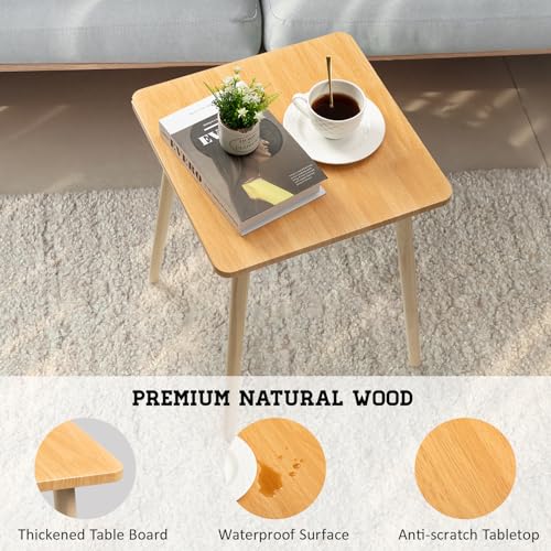 FORAOFUR Side Table, Modern Small End Table, Wood Nightstand for Living Room, Bedroom and Balcony, Rectangular Accent Table Home Decor, Easy Assembly, Natural | Natural wood, modern rectangular, fits living/bedroom/balcony, compact, versatile, sturdy nigh