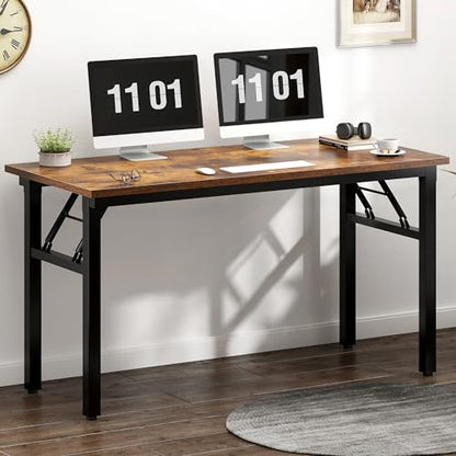 Need 47 inches Computer Desk Office Desk Folding Table with BIFMA Certification Computer Table Workstation, Rustic Brown AC5FB-120 - color: Rustic Brown, size: 47 inches