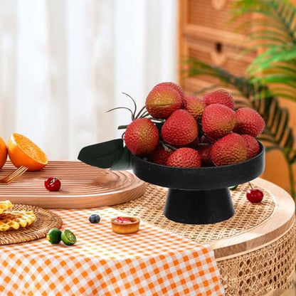 DOITOOL Ceramic Footed Bowl - 5 inch Decorative Pedestal Bowl Fruit Fruit Tray Dessert Display Stand Serving Dishes for Home Kitchen Counter Centerpiece Table Decor - Black