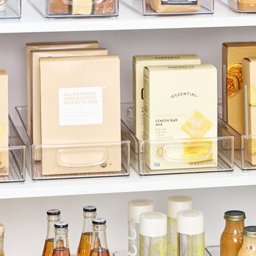 iDesign Stackable Clear Plastic Extra Long Pantry Organizers | Cabinet Storage Bins, For Kitchen - size: 16 x 8 x 3, style: Pack of 1