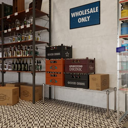 14" Deep x 48" Wide x 14" Height Wire Shelving Kit | 1-Tier | NSF Commercial Storage Rack Unit - size: 14" Deep x 48" Wide