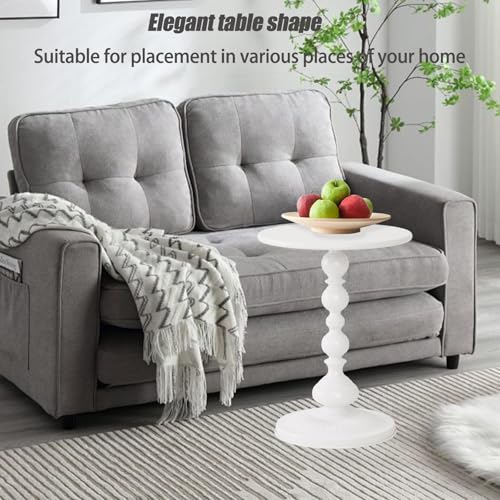 Pedestal White Metal Side Table, Sofa Coffee Table, Small TV Tray Table for The Sofa In the Living Room and Bedroom, Mini Coffee Table is Lightweight and Convenient to Move, 20.47 (H) *13.77 (W) - color: 1pcs - White Upgrade Iron Table