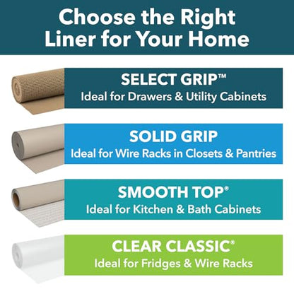 EasyLiner Select Grip Shelf Liner - Easy to Install & Cut to Fit - Non Slip, Non Adhesive, Drawer Shelf & Cabinet Liner for Kitchen, Bathroom, Pantry Cupboards, 12 in x 10 ft (1 Roll), 10 ft, Black - color: Black, size: 12-Inch x 10 Feet
