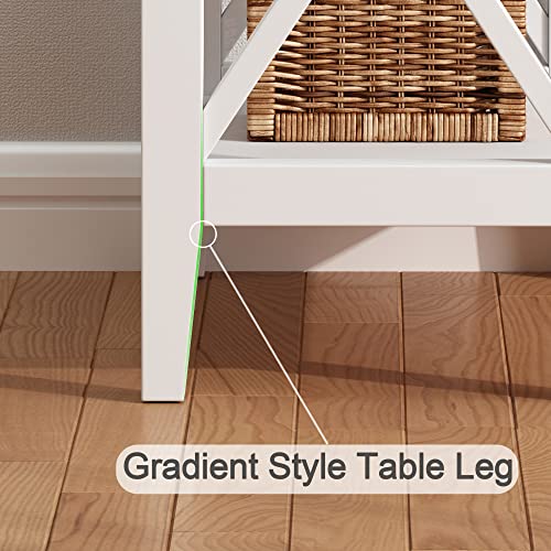 ChooChoo End Table, Flip Top Narrow End Table with Drawer | Narrow Side Table with Flip Top, Accent Small Side Table Nightstand for Living Room, Bedroom, and Small Spaces, White - color: White, size: 1 Pack, style: Without Power
