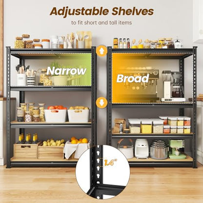 DurayLoly 4-Tier Storage Shelves, 1604LBS Adjustable Pantry Shelves, Metal Shelving Unit for Kitchen, Pantry, Closet, Laundry, Garage, 15.76" D × 31.56" W × 48.06" H - size: 48.06"H × 31.56"W × 15.76"D
