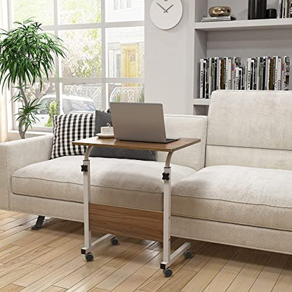 Side Table with Wheels, Home Snack Side Table with Castors Mobile End Table,Oak,05#1-60OK-S8-US - color: Oak, size: 23.6 inches