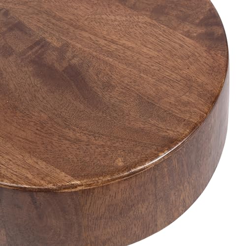 Kate and Laurel Solbrett Transitional Sophisticated Drink Table; 10 x 10 x 22; Walnut Brown; Mid-Century Sculptural Bedroom Nightstand with Unique Pedestal Table Design for Use as Indoor Plant Stand - color: Walnut Brown