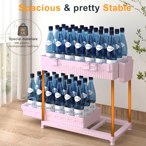 Sevenblue 3 Pack Under Sink Organizers, 2-Tier Multi-Use Kitchen and Bathroom Organizers and Storage with Sliding Drawers, Bathroom Cabinet Organizer (Pink, 14.8 Inch) | Multi-use kitchen & bathroom storage, 14.8 inch pink cabinet organizer, space-saving