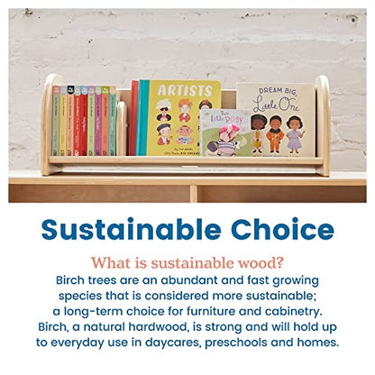 ECR4Kids Tabletop Book Display, Adjustable, Library Storage, Natural - color: Natural