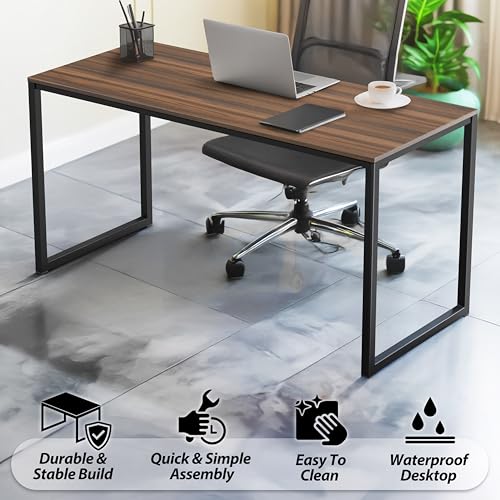 SHW Mission 55-Inch Home Office Computer Desk, Walnut - color: Walnut, size: 55-Inch
