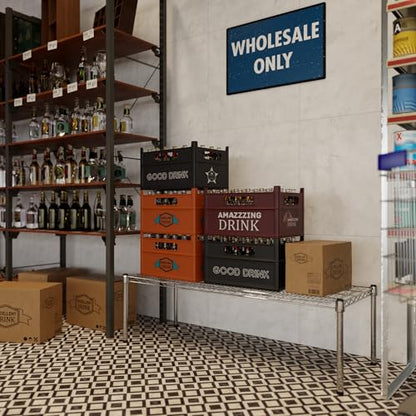 18" Deep x 48" Wide x 14" Height Wire Shelving Kit | 1-Tier | NSF Commercial Storage Rack Unit - size: 18" Deep x 48" Wide