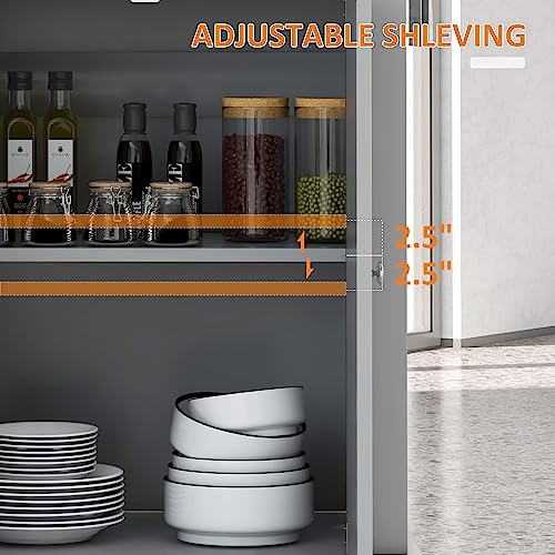 HOMCOM Rolling Kitchen Island Cart, Portable Serving Trolley Table with Drawer, Adjustable Shelf and 2 Towel Racks, Grey - color: Grey