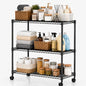 Simple Deluxe 3-Tier Heavy Duty Adjustable Storage Shelf with Wheels, 23.23”W x 13.39”D x 30.31”H, Mobile or Stationary Metal Shelving Unit, Easy Assembly for Kitchen, Pantry, Laundry Room, Black - size: 3-Tier, 23.23”W x 13.39”D x 30.31”H, style: 1 Pack