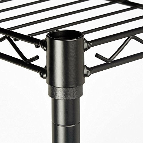 4-Tier Shelf, Adjustable Wire Metal Rack Shelving, Heavy Duty Standing Storage Shelves, Garage, Kitchen, Office, Bathroom, Shelfs Easy Assembly, 58" W x 14" D x 59" H, Black - color: Black, size: 4-tier 57.87"W x 13.78"D x 59.06"H