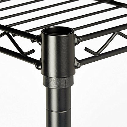 4-Tier Shelf, Adjustable Wire Metal Rack Shelving, Heavy Duty Standing Storage Shelves, Garage, Kitchen, Office, Bathroom, Shelfs Easy Assembly, 58" W x 14" D x 59" H, Black - color: Black, size: 4-tier 57.87"W x 13.78"D x 59.06"H