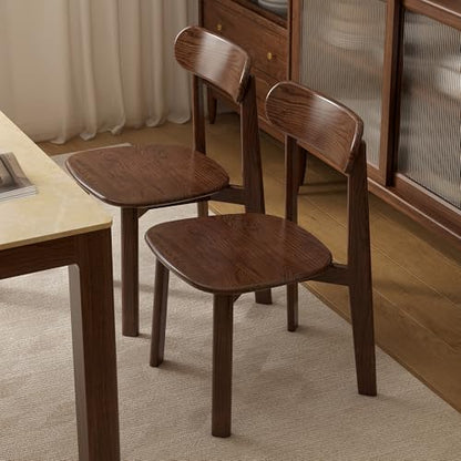 39’’-55’’ Oak Extendable Dining Table and Chairs & Bench Set, Solid Wood Folding Kitchen Table, Mid Century Dinner Table for Kitchen, Apartment, Living Room (Walnut, 55''+2Chairs-HSA+47'' Bench) - color: Walnut, size: 55''+2Chairs-HSA+47'' Bench