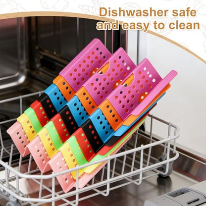uxcell 6 Pcs Taco Holder Stands, Plastics Hollow Holder Can Hold 3 Soft/Hard Taco Street Tray Plates for Party Supplies Dishwasher and Microwave Safe, Black - color: Black