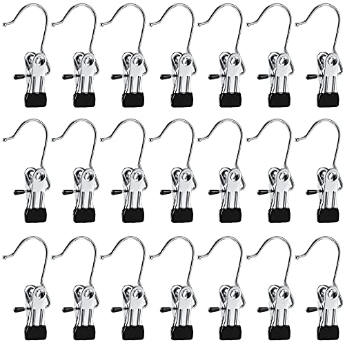 Hotop 48 Pieces Boot Hanger Clips for Closet, Laundry Hanging Hooks Heavy Duty Clips Boot Holder Portable Single Hooks Space Saving for Pants Jeans Clothes Hats Tall Towels (Silver) - color: Silver