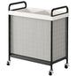 WOWLIVE Laundry Hamper 2 Section, 100L Rolling Laundry Basket with wheels and Removable Liner Bag, Double Laundry Sorter with Metal Handle, Clothes Hamper for Laundry Room, Bathroom and Dorm, Beige - size: 2-Section