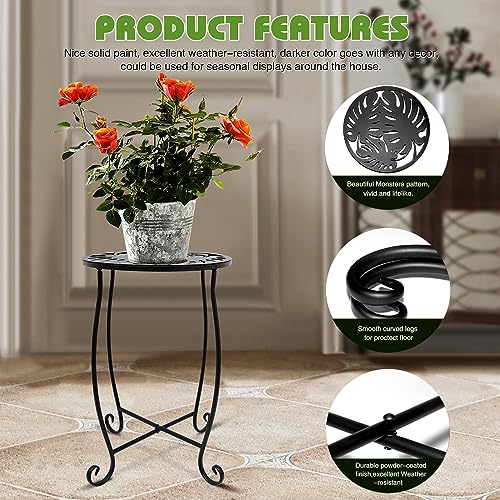 Fashion&cool Side Tables for Small Space, Metal Outdoor Indoor Round Side Table, Small End Table Pool Chair Side Table for Patio Yard Porch Balcony Garden Bedside Plant Stand