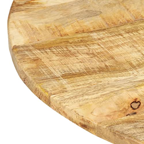 Industrial Wooden Side Table 26.8x26.8x22 Inches, Solid Mango Wood End Table with Powder-Coated Iron Legs, Industrial Style Accent for Living Room - color: Solid Mango Wood