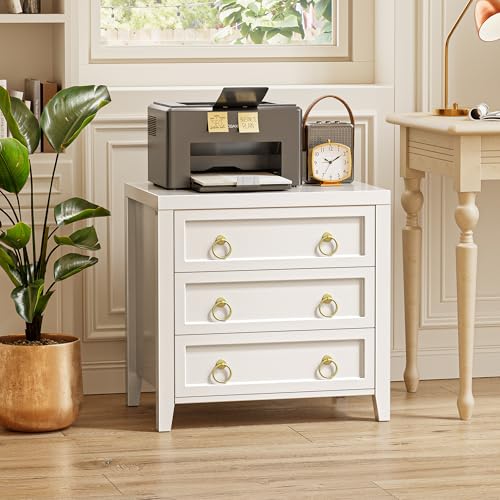 Huuger Paint Night Stand with Charger Station, 3 Drawer Nightstand Set of 2 | Larger Wider Bedside Table with USB-C Port, Modern End Table, for Bedroom, Living Room, White Nightstand - color: White