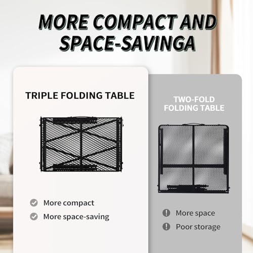 WildFinder Folding Gril Table, 4x2 FT Camping Table with Mesh Desktop,Height Adjustable Folding Grill Table with Mesh Bag,Portable Outdoor for Picnic,Camping,BBQ,Beach(Black) - size: 4x2FT