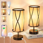 Distressed Table Lamps for Living Room, 3 Way Dimmable Touch Lamps, Small Bedside Lamps with LED Bulbs, USB Ports C+A, Nightstand Lamp for Kids Room, Bedroom, Office (2 Pack Iron) - size: 2 Pack Iron