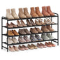 SONGMICS Long Shoe Rack Organizer for Closet, Free Standing Shoe Storage Shelf, Holds 20-25 Pairs, for Entryway, Bedroom, Easy to Assemble, 11.4 x 42.5 x 27 Inches, 4 Tiers, Ink Black ULMR094BP01 - size: 4 Tiers