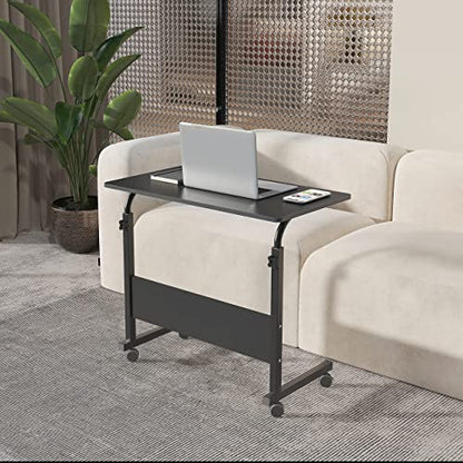 Side Table with Wheels, Home Snack Side Table with Castors Mobile End Table,Black,05#1-80BK-S8-US - color: Black, size: 31.5 inches
