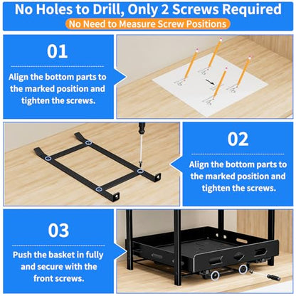 Pull Out Spice Rack Organizer for Cabinet, 2 Tier Cabinet Spice Rack Organizer, Height Adjustable Vertical Spice Rack for Cabinet, Kitchen, Pantry, Cupboard (11.9''Wx10.8''Dx9.2''H, Metal Black) - size: 11.9''Wx10.8''Dx9.2''H,2 Tier