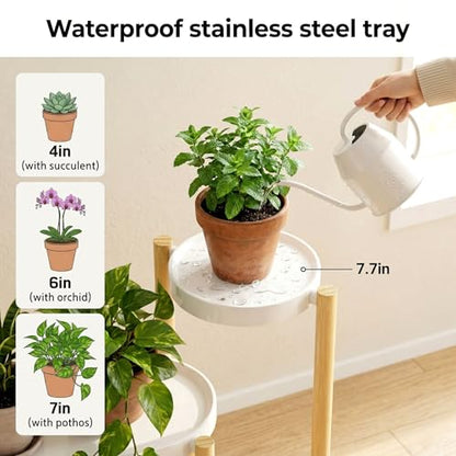 APRTAT Bamboo Plant Stand Indoor, 4 Tier Tall Plant Storage Stand Table Top for Multiple Plants, Window Plant Shelf Table Plant Rack for Balcony Garden Living Room Indoor Outdoor Home (4-Tier-12 Pot)